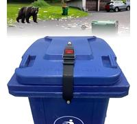 KOMOHOM Bear Proof Trash Can Lid Lock, Raccoon Proof Garbage Can Strap (Metal Enhanced Version)