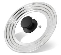 Komokeru Universal Lid for Pots and Pans Skillets, Stainless Steel Pan Cover fit Fits 6-7-8 Inch Cookware, Large Replacement Frying Pan Cover, Cast Iron Skillet Pot Lids with Heat Resistant Knob