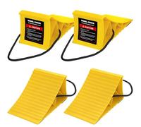 Komokeru Wheel Chocks for RV Trailer, 4 Pack Wheel Chocks for Travel Trailers with Rope for Easy Removal, Plastic Wheel Chocks Block for Camper Cars Trucks, Non-Slip Wheel Stoppers