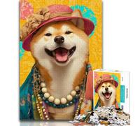 Komon Dog Smiling Face Jigsaws 1000 Pieces for Adults,Challenging To Complete But Fun And Humorous Educational Game for Birthday (38x26cm)