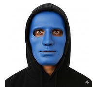 Komonee 1 x Halloween Mask Plain Blue Costume Adult Outfit Scary Spooky Horror Party Face Fancy Dress Cosplay For Men Women