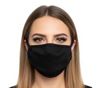 Komonee 10 x Black Cotton Face Mask - Washable and Reusable Cloth Mouth Cover - Dustproof Protection Covering for Men and Women - Ideal for Indoors, Outdoors, Cycling, and Ski Activities
