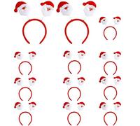 Komonee 12 x Christmas Headbands Santa Antlers - Cute Xmas Dress Up Head Decoration, One Size Accessory for Men Women Adult Kids, Perfect Holiday Festive Party Costume