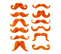 Komonee 12 x Fake Moustache Ginger Halloween Mustache For Fancy Dress Up Costume Hair Accessory Outfit Novelty Joke