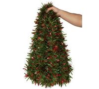 Komonee 2 x Christmas Tinsel Red and Green 2 Tone Extra Long 12m Xmas Tree Bannister Fireplace Colourful Holiday Decoration Party Prop Pack Home Merry Décor Accessories