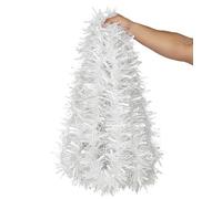 Komonee 2 x Christmas Tinsel White Extra Long 10m Xmas Tree Bannister Fireplace Colourful Holiday Decoration Party Prop Pack Home Merry Décor Accessories