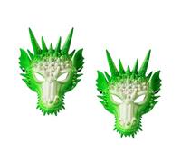 Komonee 2 x Dragon Green Mask Halloween Adult Drake Lizard Costume Party Game Unisex Fancy Dress Up GOT Outfit Dungeons Thrones