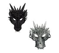 Komonee 2 x Dragon Mask Adult Halloween Drake Lizard Costume Party Unisex Fancy Dress Outfit