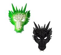 Komonee 2 x Dragon Mask Halloween Adult Drake Lizard Costume Party Game Unisex Fancy Dress Up GOT Outfit Dungeons Thrones