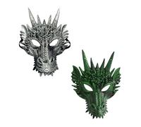 Komonee 2 x Dragon Mask Halloween Adult Drake Lizard Costume Party Game Unisex Fancy Dress Up GOT Outfit Dungeons Thrones