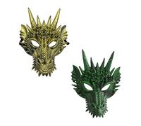 Komonee 2 x Dragon Mask Halloween Adult Drake Lizard Costume Party Game Unisex Fancy Dress Up Outfit Dungeons Thrones