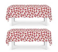 Komonee 2 x England St George's Cross Flag PVC Tablecloth, Large Waterproof Wipe Clean Vinyl Table Cover, Indoor & Outdoor Decoration for Soccer World Cup, Rugby, Euros & English Party Events