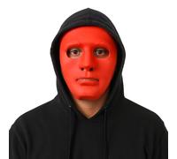 Komonee 2 x Halloween Mask Plain Red Costume Adult Outfit Scary Spooky Horror Party Face Fancy Dress Cosplay For Men Women