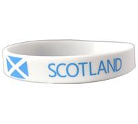 Komonee 2 x Scotland White World Cup Sports Event Football Country National Flag Silicone Wristbands