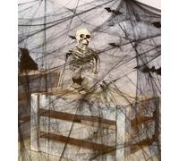 Komonee 2 x Spiderweb Halloween Stretchy Fake Cob Web and Spiders Indoor Outdoor Garden Haunted House Decoration Black
