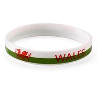 Komonee 2 x Wales White World Cup Sports Event Football Country National Flag Silicone Wristbands