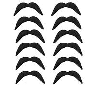 Komonee 24 x Mexican Moustache Black Halloween Bandit Mustache For Fancy Dress Up Costume Fake Hair Accessory Outfit Novelty Joke