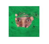 Komonee 25 x Spiderweb Halloween Stretchy Fake Spider Cob Web with Spiders Indoor Outdoor Garden Haunted House Party Decoration Green