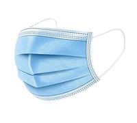 Komonee 250 x Disposable Blue Face Masks 3 Ply Triple Layer Dustproof Mouth Cover Breathable Elastic Ear Loops Men Women