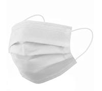 Komonee 3 Ply Disposable White Face Masks (Box of 100) - Breathable 3-Layer Mouth Cover for Adults - Comfortable Elastic Ear Loops & Adjustable Nose Bridge - Bulk Value Pack for Daily Protection