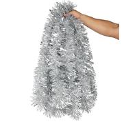 Komonee 3 x Christmas Tinsel Silver Extra Long 10m Xmas Tree Bannister Fireplace Colourful Holiday Decoration Party Prop Pack Home Merry Décor Accessories