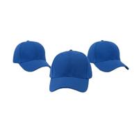 Komonee 3 x Classic Royal Blue Baseball Cap for Men & Women - Adjustable Plain 6 Panel Casual Sport Golf Dad Sun Hat