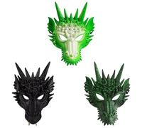 Komonee 3 x Dragon Mask Adult Halloween Drake Lizard Costume Party Unisex Fancy Dress Outfit