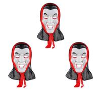 Komonee 3 x Halloween Mask Dracula Vampire White Costume Adult Outfit Scary Spooky Horror Party Face Fancy Dress Cosplay For Men Women (HM2)