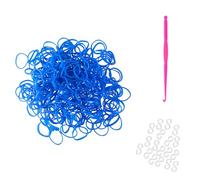 Komonee 300 Dark Blue Loom Bands Refill Pack with Hook Tool and Clips for Kids DIY Friendship Bracelet Jewellery Making Creative Art Craft Kit Childrens Activity Games for Fun Party Projects