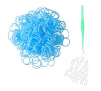 Komonee 300 Light Blue Loom Bands Refill Pack with Hook Tool and Clips for Kids DIY Friendship Bracelet Jewellery Making Creative Art Craft Kit and Childrens Activity Games for Fun Party Projects