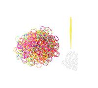 Komonee 300 Tie Dye Loom Bands Refill Pack with Hook Tool and Clips Art Craft Friendship Bracelet Jewellery Making Adults Game (NG1)