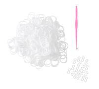 Komonee 300 White Loom Bands Refill Pack with Hook Tool and Clips for Kids DIY Friendship Bracelet Jewellery Making Creative Art Craft Kit and Engaging Childrens Activity Games for Fun Party Projects