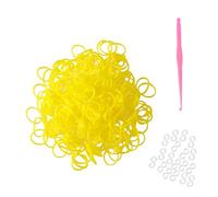 Komonee 300 Yellow Loom Bands Refill Pack with Hook Tool and Clips for Kids DIY Friendship Bracelet Jewellery Making Creative Art Craft Kit and Engaging Childrens Activity Games for Fun Party Projects