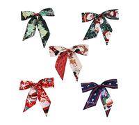 Komonee 5 x Christmas Cravat Bow Set - Oversized Neck Tie Funny Colourful Design, Xmas Accessory for Holiday Parties, Fancy Dress Festive Outfits