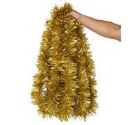 Komonee 5 x Christmas Tinsel Gold Extra Long 10m Xmas Tree Bannister Fireplace Colourful Holiday Decoration Party Prop Pack Home Merry Décor Accessories