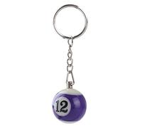 Komonee 5 x Pool Ball Keyring Colourful Numbered Key Ring Chain Tag Pub Billiard Spots and Stripes Keychain Striped Purple Number 12