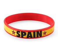 Komonee 5 x Spain Red World Cup Sports Event Football Country National Flag Silicone Wristbands