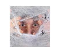 Komonee 5 x Spiderweb Halloween Stretchy Fake Cob Web and Spiders Indoor Outdoor Garden Haunted House Decoration White