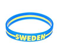 Komonee 5 x Sweden Blue World Cup Sports Event Football Country National Flag Silicone Wristbands