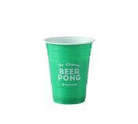 Komonee Beer Pong 16oz 500ml Wide Rimmed American Green Party Cups 6pcs USA Adult Drinking Game Olympics Re-usable Novelty Plastic Drink Strong Glass