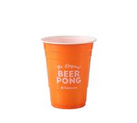 Komonee Beer Pong 16oz 500ml Wide Rimmed American Orange Party Cups 24pcs USA Adult Drinking Game Re-usable Novelty Plastic Drink Strong Glass
