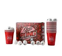 Komonee Beer Pong Set 48 PCS Valentines Edition American Adult Indoor Novelty Party Drinking Game 24 Re-usable Cups and 24 Balls Great For A Boyfriend Girlfriend Marriage Or Galentines Gift Idea