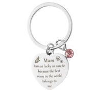 Komonee Best Mum In The World Keyring True Best Friend Quote Friendship Keychain Bestie Love BFF Mum Women's Gift Inspirational Motivational Present