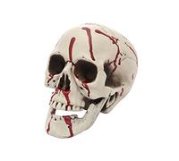 Komonee Bloody Halloween Skull Bone Realistic Head Sculpture Gothic Party Life Size Decoration Props Desk Ornament Skeleton Décor Figurine