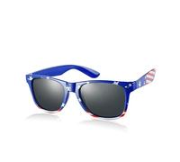 Komonee Blue USA Flag Drifter Sunglasses Classic Style Retro Sun Shades Eye Glasses UV400 Protection Unisex For Men Women Golf Cycling Sports Fishing Travel