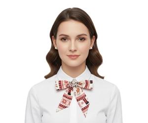 Komonee Christmas Cravat Bow Reindeer - Oversized Neck Tie Funny Colourful Design, Xmas Accessory for Holiday Parties, Fancy Dress Festive Outfits