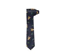Komonee Christmas Tie Xmas Navy Blue Gingerbread Man Colourful Novelty Funny Necktie Holiday Work Party Do Joke Present Gift Mens Womens Unisex