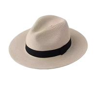 Komonee Classic Panama Fedora Straw Sun Hat for Men and Women - Elegant Summer Beach Hat for Sailing and Boating - Lightweight Breathable Paper Straw Sun Protection for Travel, Holidays and Vacation