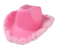 Komonee Cowboy Hat Fluffy Pink Western Sun Cap Fancy Dress Hen Party Costume Outfit Accessory Travel Outdoor Festival Sun Protection Womens Fashion