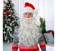 Komonee Deluxe Santa Hat And White Beard Thick Trim Headwear Father Christmas Claus Xmas Premium Festive Costume Fancy Dress Party Accessories